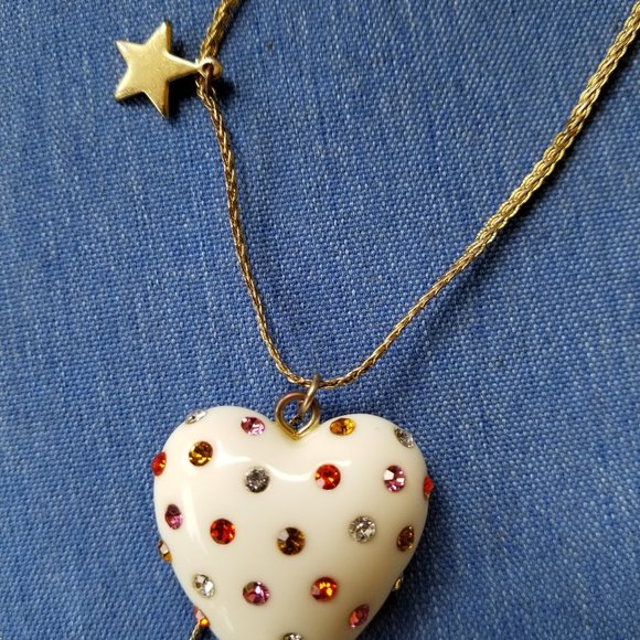 Betsey Johnson Y2K "Sweetie Pie" White Lucite Heart Lightening Bolt & Star GPC - Picture 9 of 11